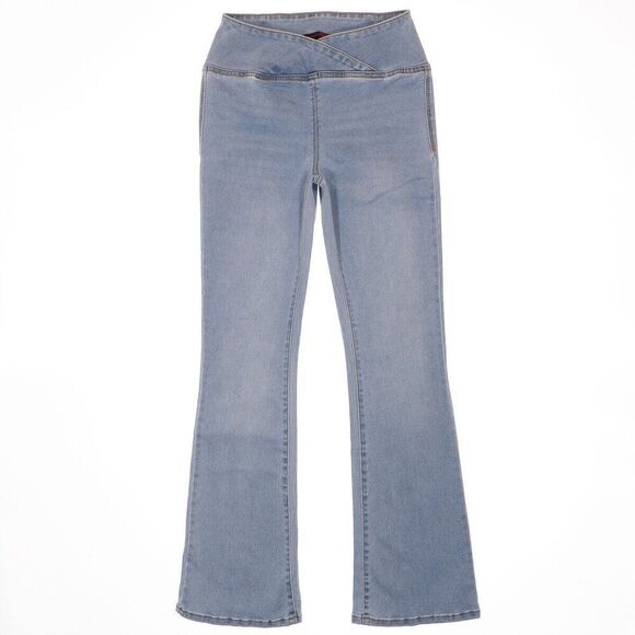 Nobo Jeans Juniors Size 3-5 Blue Pull On Bootcut High Waist Measures 26 x 29.5 - Picture 1 of 8